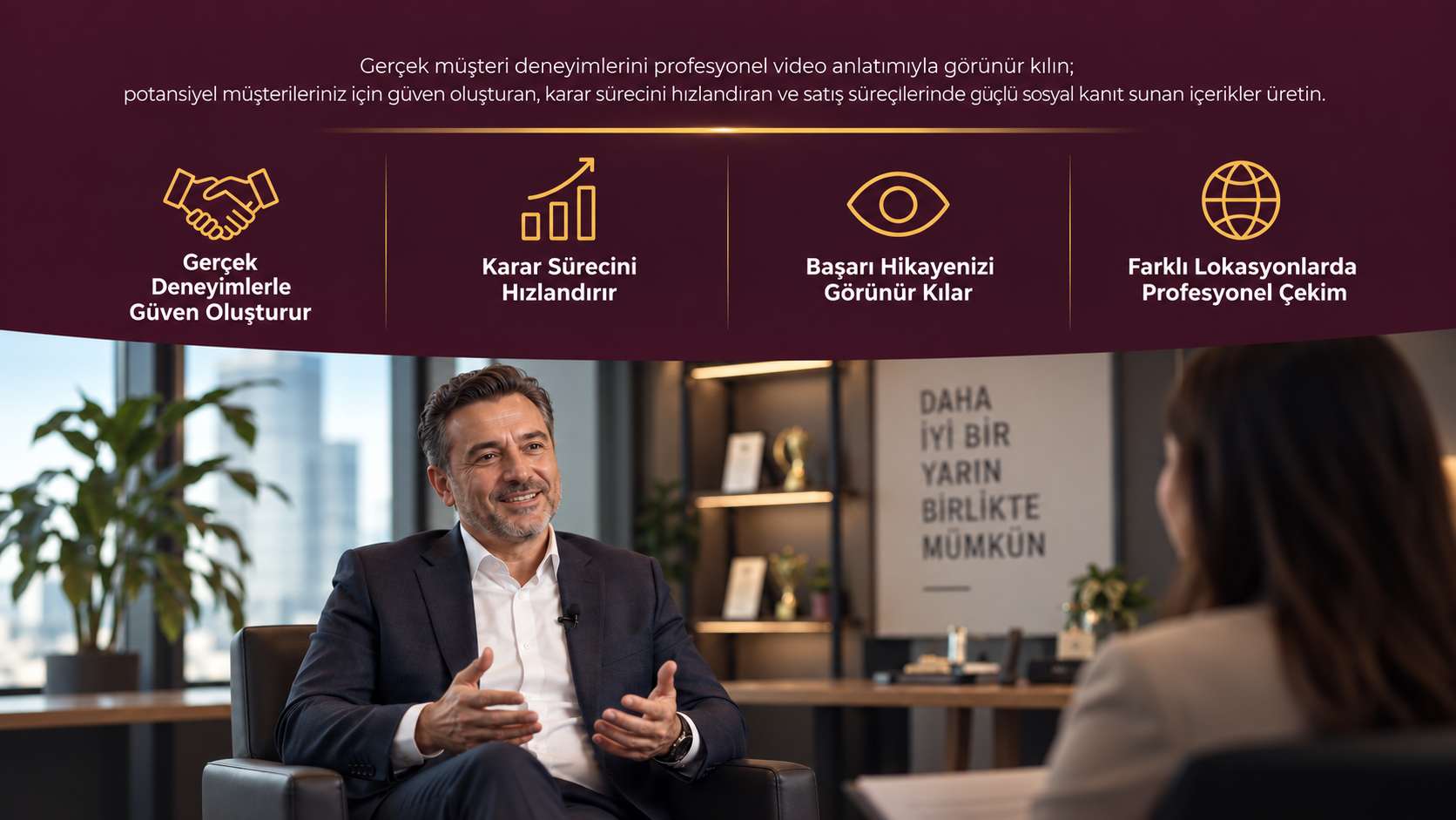 Profesyonel Testimonial Başarı Hikayesi Çekimi Profesyonel Testimonial Başarı Hikayesi Çekimi